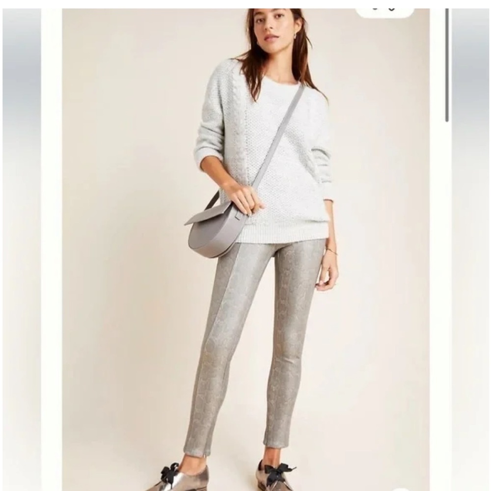 Anthropologie Grey and Tan Snakeskin Pants - Picture 2 of 10